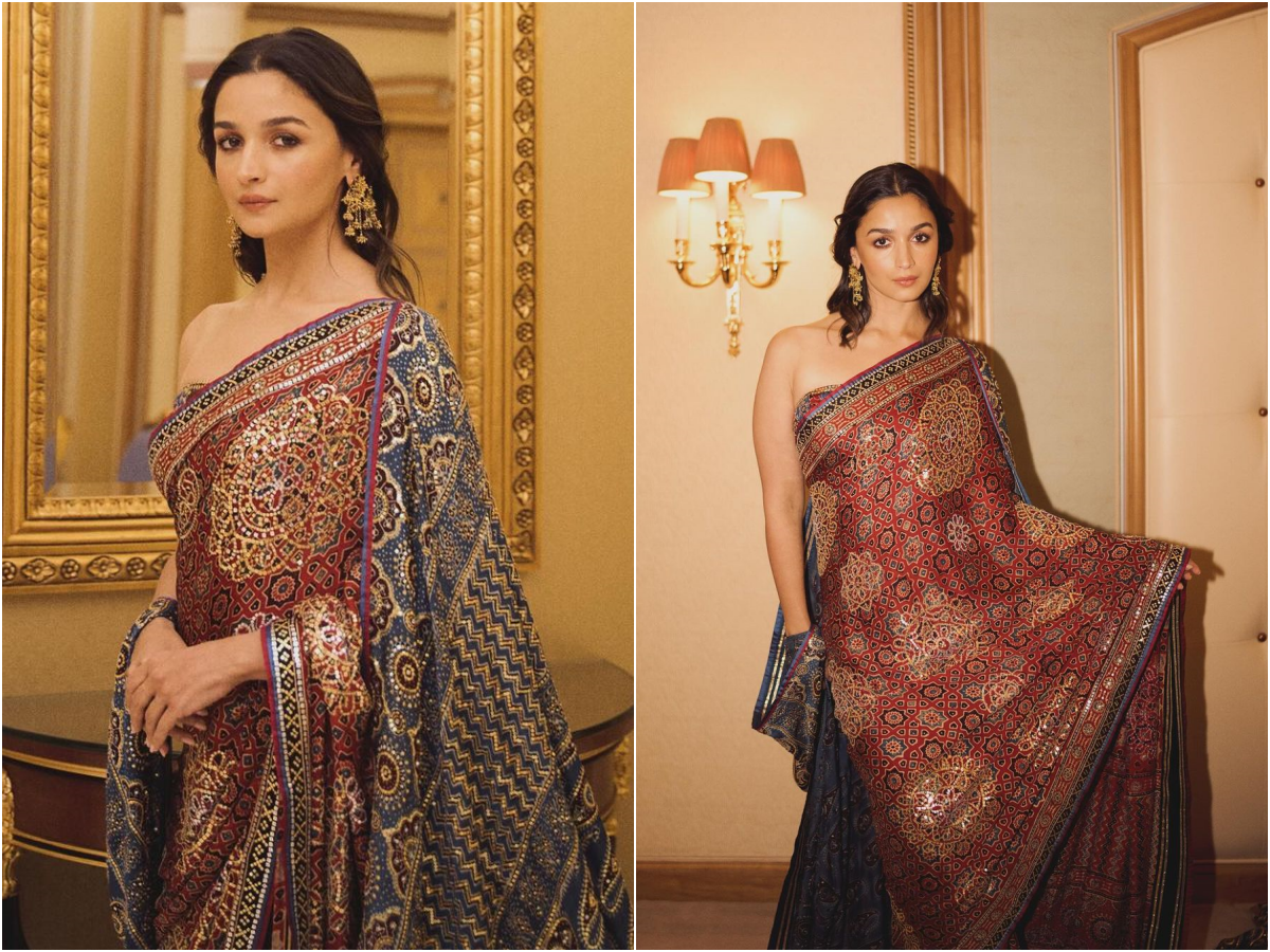 Alia Bhatt's ode to Indian craftsmanship in ajrakh saree is a must-see