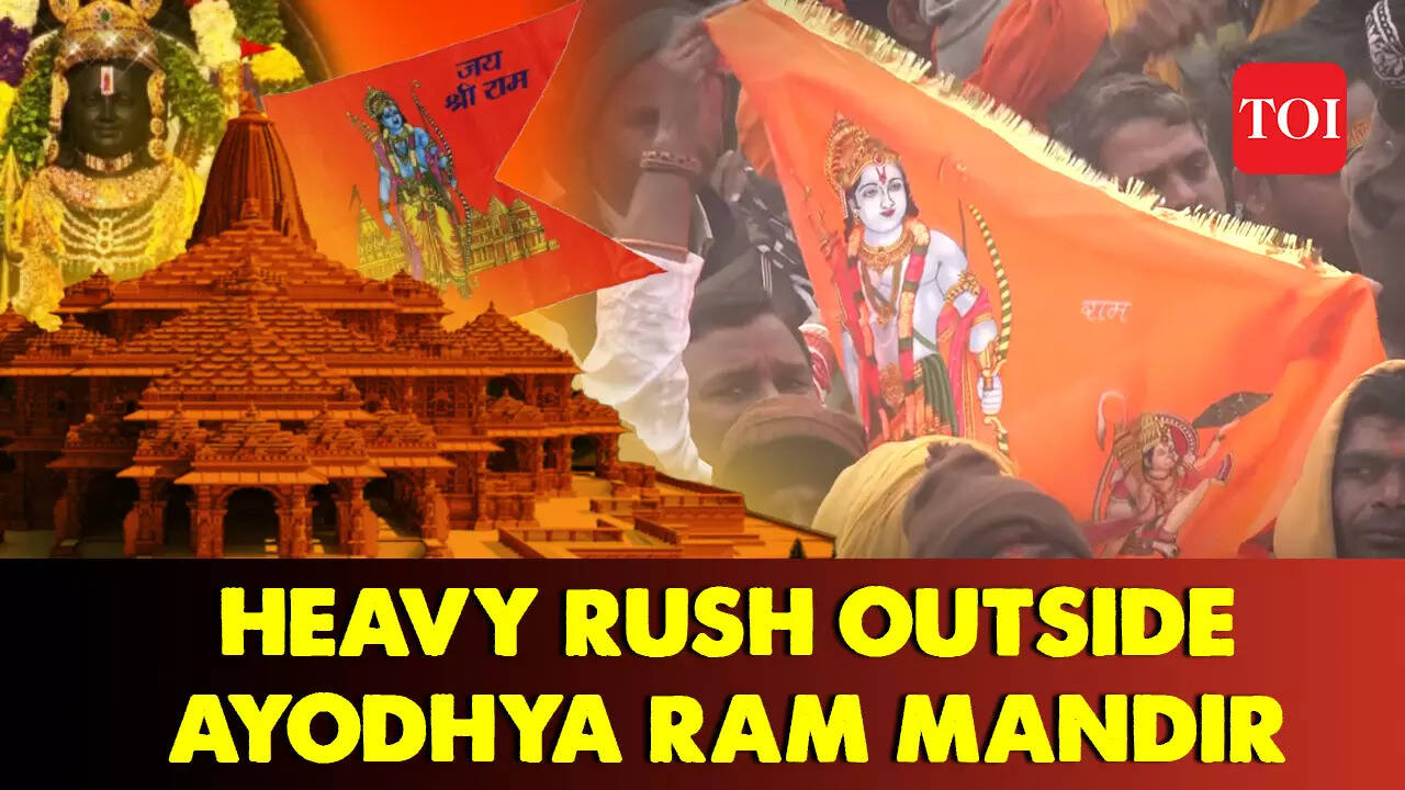 Heavy rush outside Ayodhya Ram Mandir as sea of devotees gather to ...