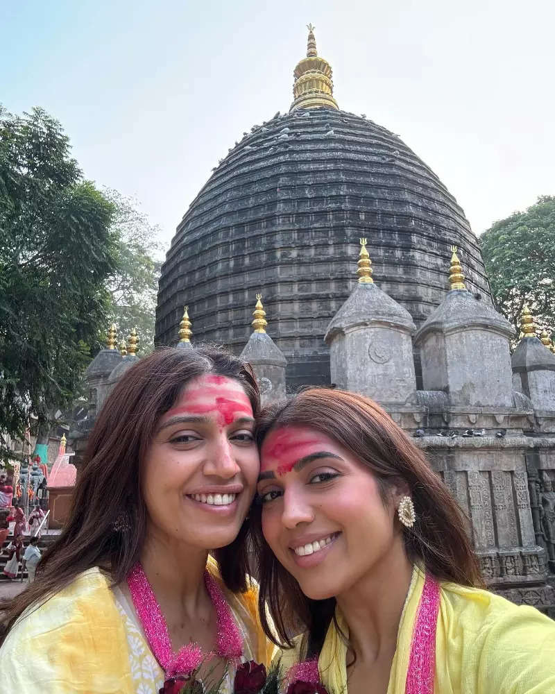 Bhumi Pednekar seeks blessings at Kamakhya Devi Mandir with her sister Samiksha