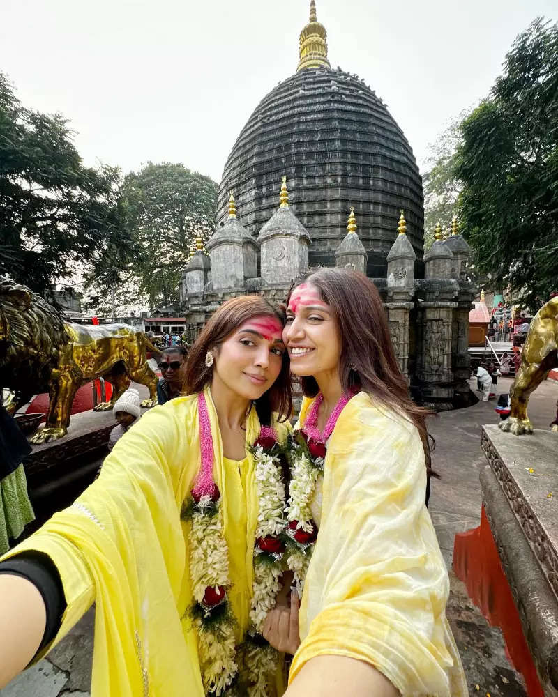 Bhumi Pednekar seeks blessings at Kamakhya Devi Mandir with her sister Samiksha