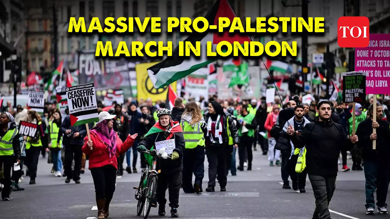 Massive pro-Palestine protest in London, several arrested by