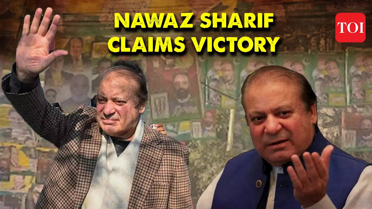 Nawaz Sharif Delivers Victory Address Despite Imran Khans Pti Leading