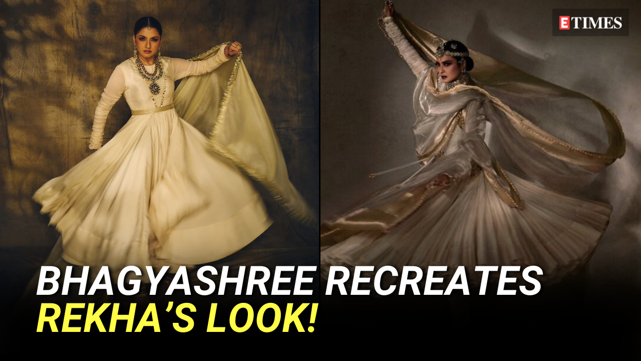 Viral pics! Rekha's iconic look recreated by Bhagyashree