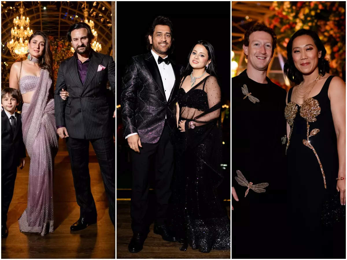 Glamour galore: Kareena Kapoor-Saif Ali Khan, Dhoni-Sakshi join A-list celebrities at Anant Ambani-Radhika Merchant's lavish cocktail night