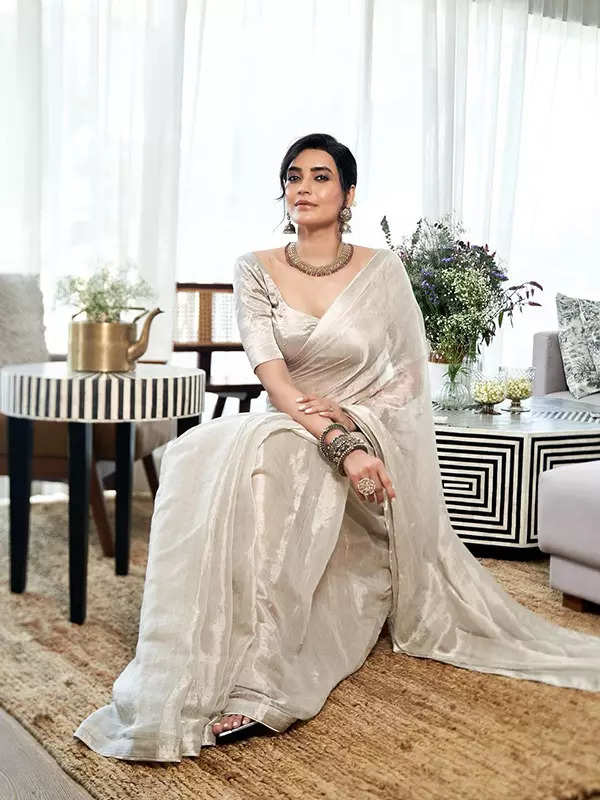 Karishma Tanna mesmerizes in a serene white saree, looking straight out of a dream