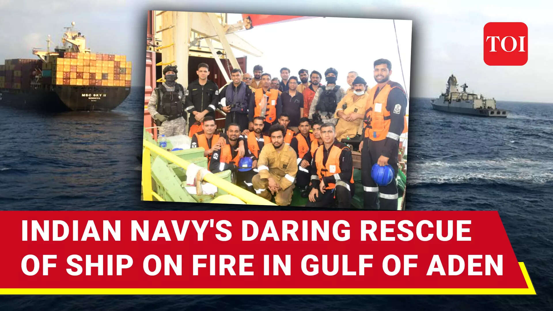 Watch: Indian Navy rescues ship under Houthi drone attack in Gulf of ...