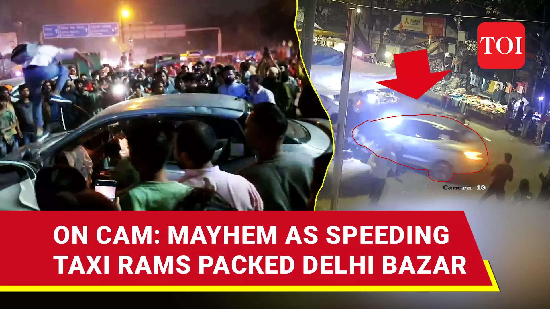 CCTV Footage: Drunk Driver Plows Speeding Taxi Into Crowded East Delhi ...