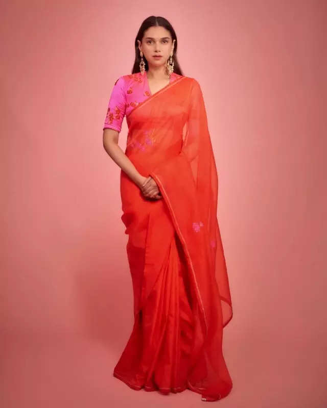 Aditi Rao Hydari looks like a modern-day Maharani in pink chiffon sharara set, see pictures