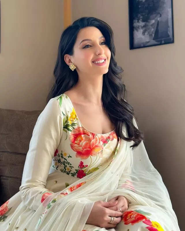 Nora Fatehi casts a spell of elegance in floral anarkali suit, dreamy pictures will leave you awestruck