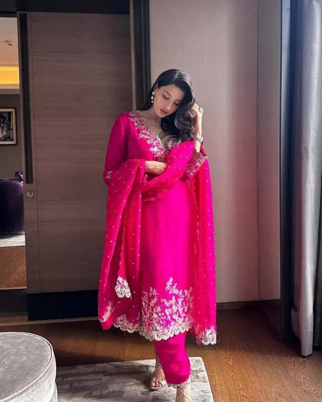 Nora Fatehi casts a spell of elegance in floral anarkali suit, dreamy pictures will leave you awestruck