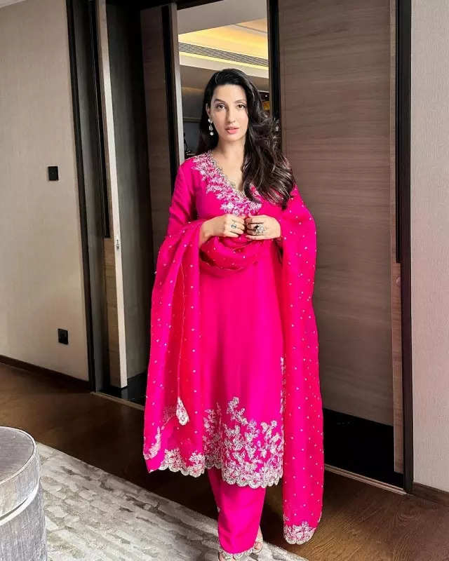 Nora Fatehi casts a spell of elegance in floral anarkali suit, dreamy pictures will leave you awestruck