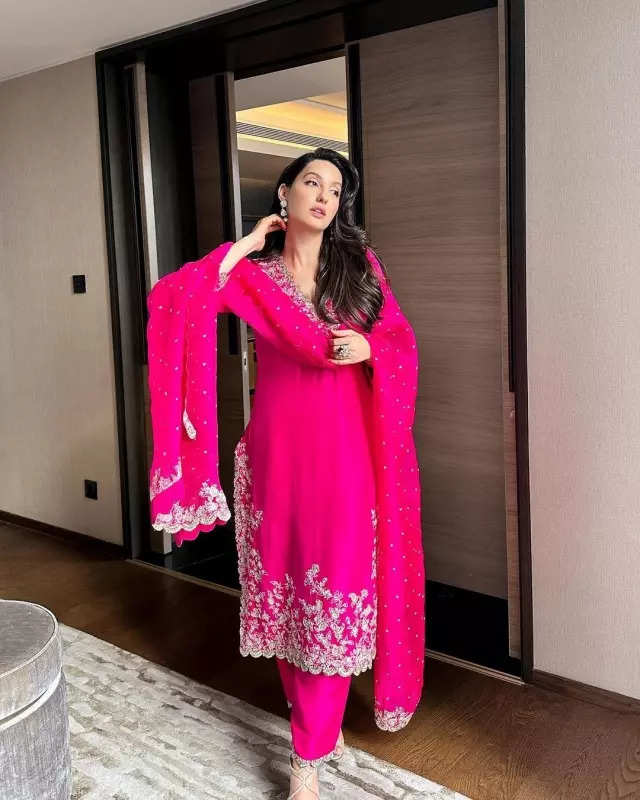 Nora Fatehi casts a spell of elegance in floral anarkali suit, dreamy pictures will leave you awestruck