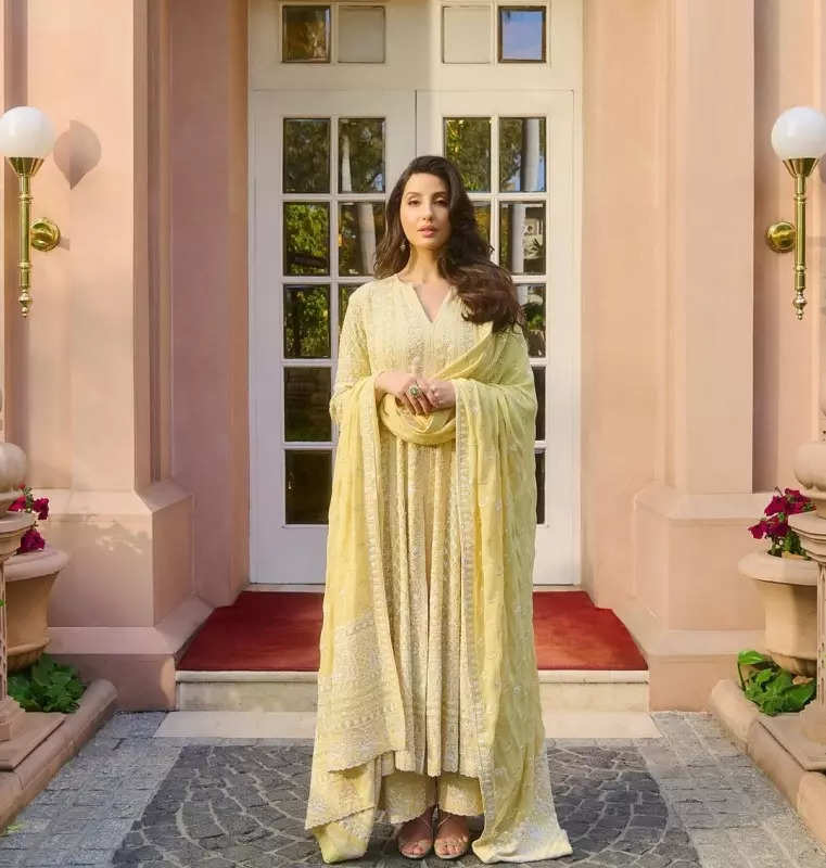 Nora Fatehi casts a spell of elegance in floral anarkali suit, dreamy pictures will leave you awestruck