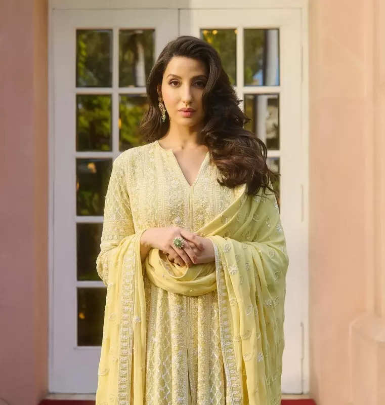 Nora Fatehi casts a spell of elegance in floral anarkali suit, dreamy pictures will leave you awestruck