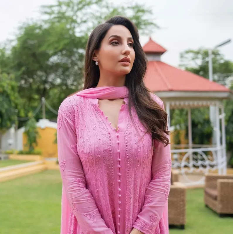 Nora Fatehi casts a spell of elegance in floral anarkali suit, dreamy pictures will leave you awestruck