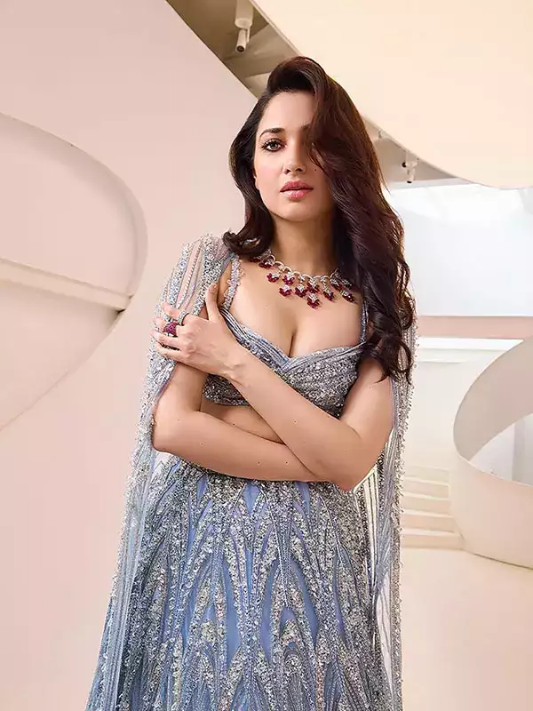 Tamannaah Bhatia shows a stylish fusion of sculpted elegance and sparkling crystals in Gaurav Gupta's cosmic gown, see pictures