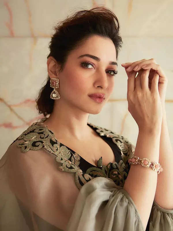 Tamannaah Bhatia shows a stylish fusion of sculpted elegance and sparkling crystals in Gaurav Gupta's cosmic gown, see pictures