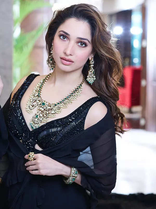 Tamannaah Bhatia shows a stylish fusion of sculpted elegance and sparkling crystals in Gaurav Gupta's cosmic gown, see pictures