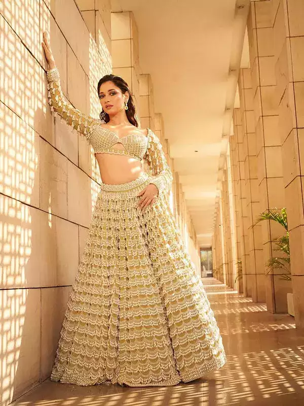 Tamannaah Bhatia shows a stylish fusion of sculpted elegance and sparkling crystals in Gaurav Gupta's cosmic gown, see pictures