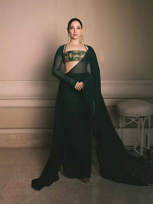 Tamannaah Bhatia shows a stylish fusion of sculpted elegance and sparkling crystals in Gaurav Gupta's cosmic gown, see pictures