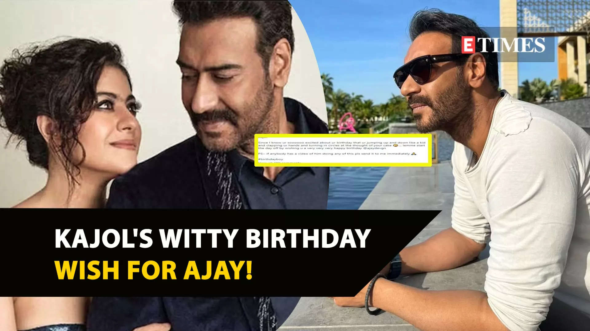 Happy Birthday Ajay Devgn Kajol Shares The Wittiest Post Wishing Her