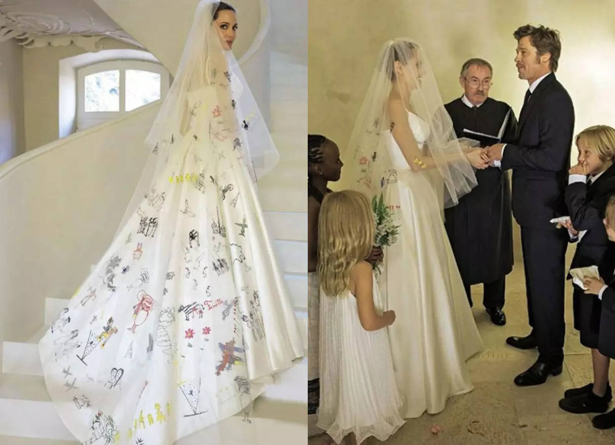 Revisiting Angelina Jolie's most unusal wedding gown