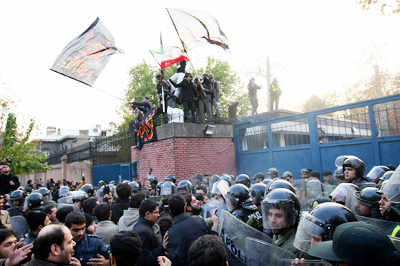 Protesters storm UK embassy in Tehran