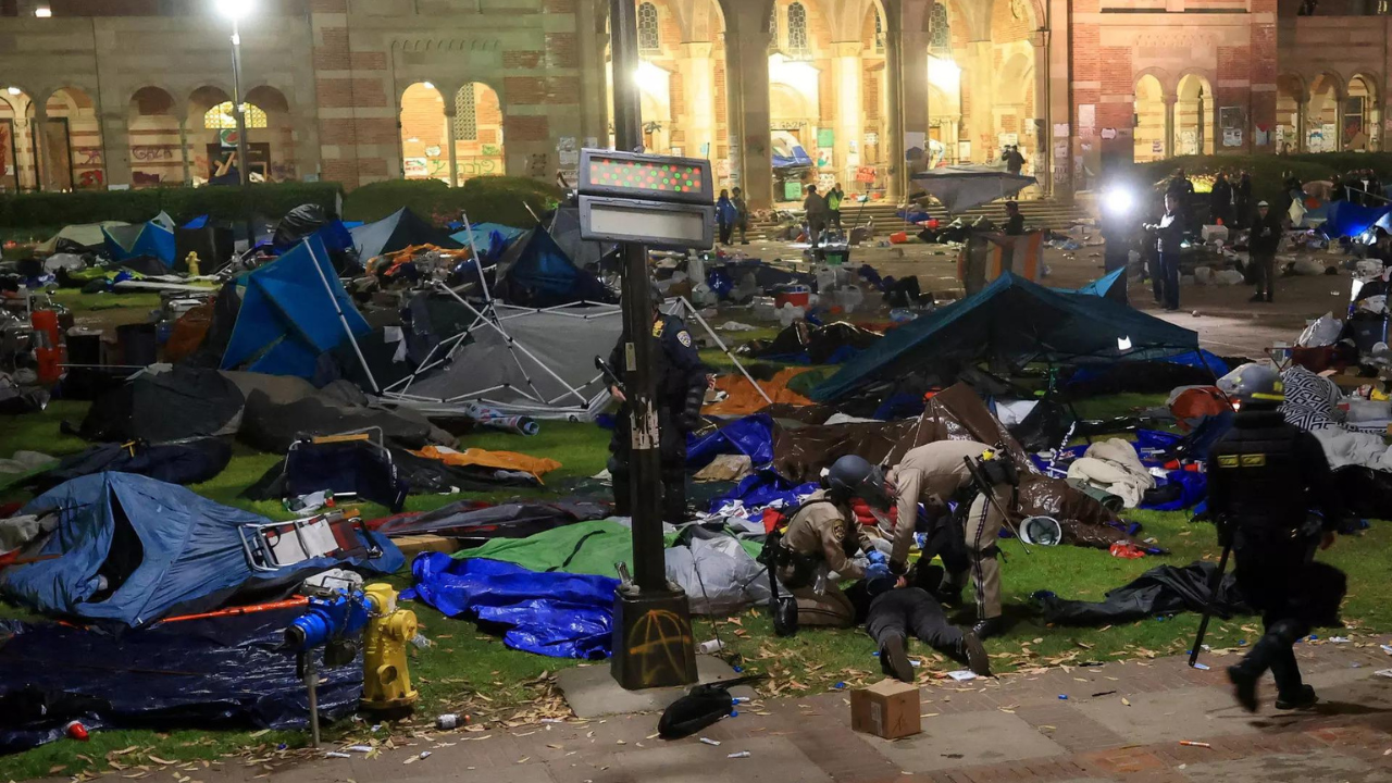 US campus protests: Hundreds of police enters UCLA, dismantle tent ...