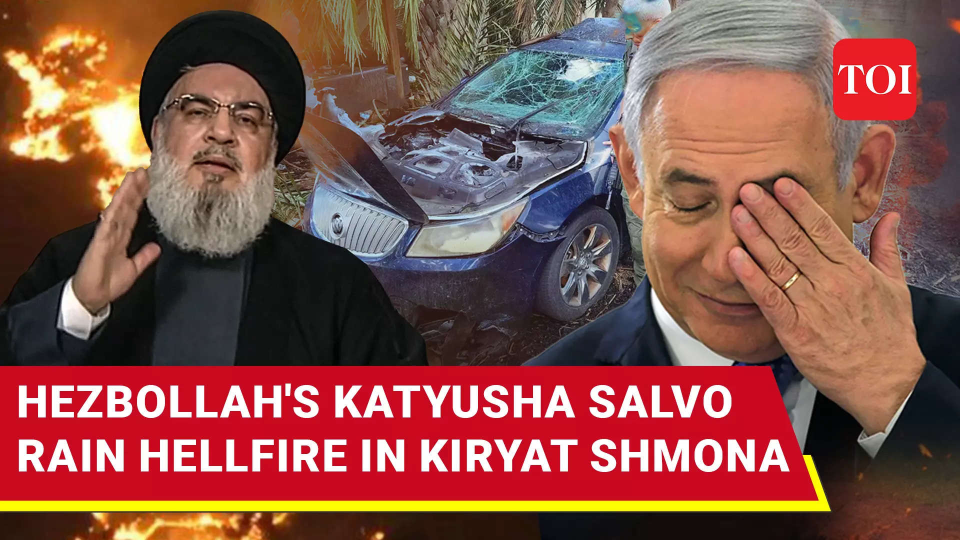 Watch: Hezbollah’s Barrage Of 35 Rockets Set Israel’s Kiryat Shmona Ablaze