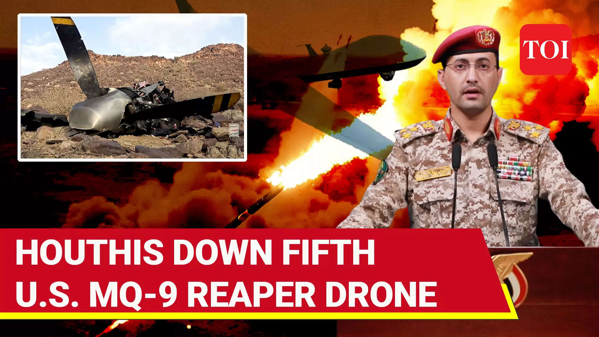 Houthi Blow To USA: Yemeni Rebels Destroy American MQ-9 Reaper Drone In ...