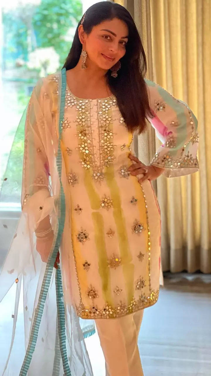 Neeru Bajwa radiates elegance in salwar suits Times of India