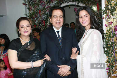 Dilip Kumar with wife Saira Banu and actress Katrina Kaif ...