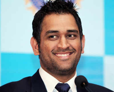 M S Dhoni addresses a press meet