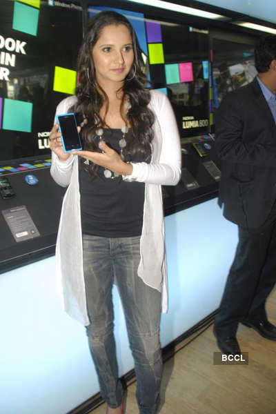 Sania at the launch of Nokia model 