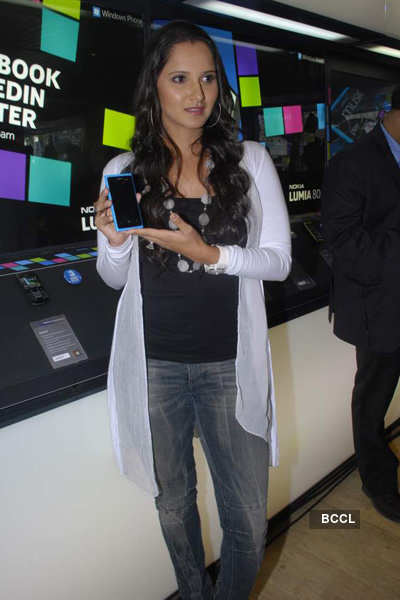 Sania at the launch of Nokia model 