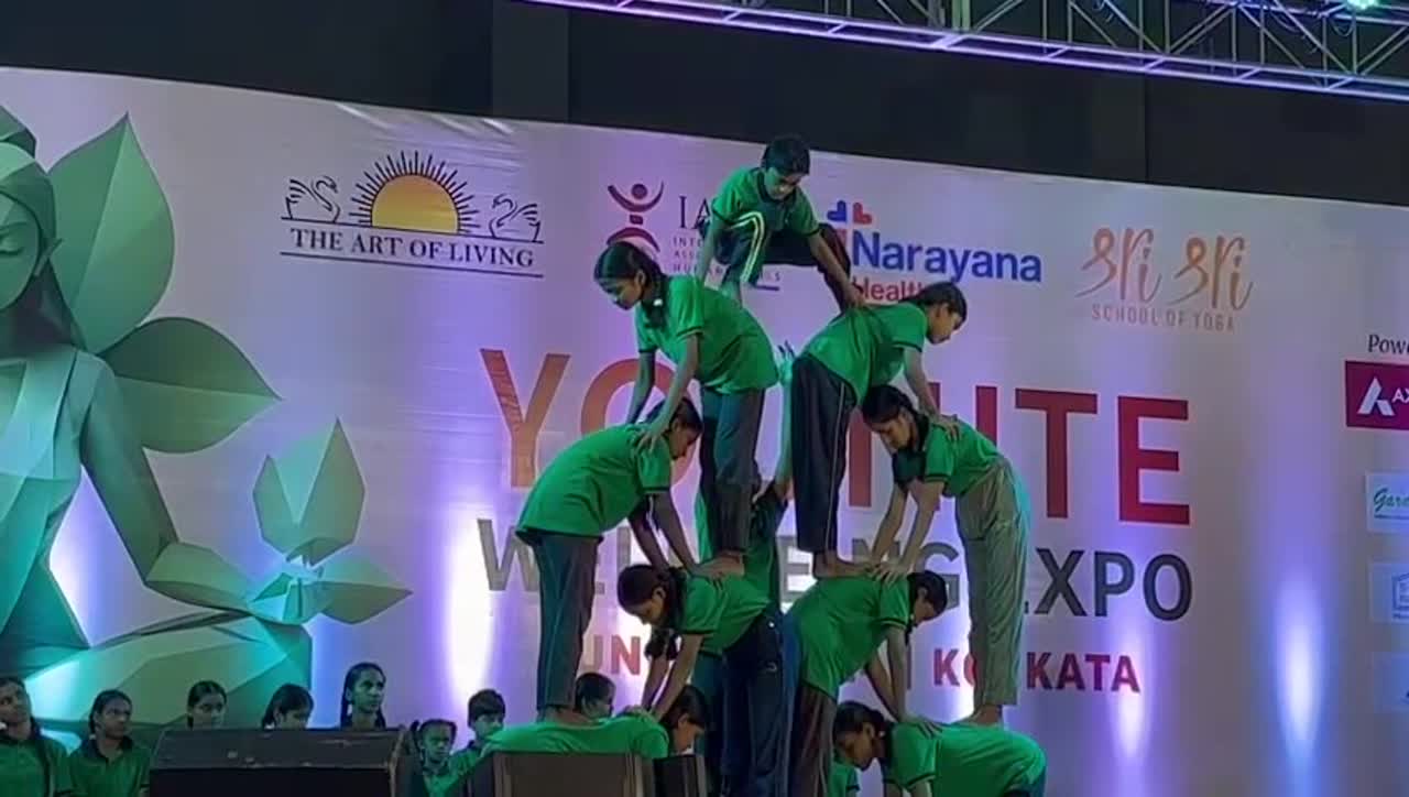 Yoga day celebration at a city venue in Kolkata