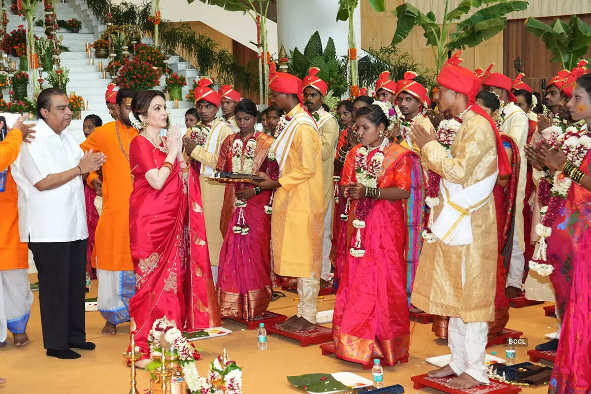 Ambani family kicks off Anant and Radhika&rsquo;s wedding celebrations with mass wedding for underprivileged couples