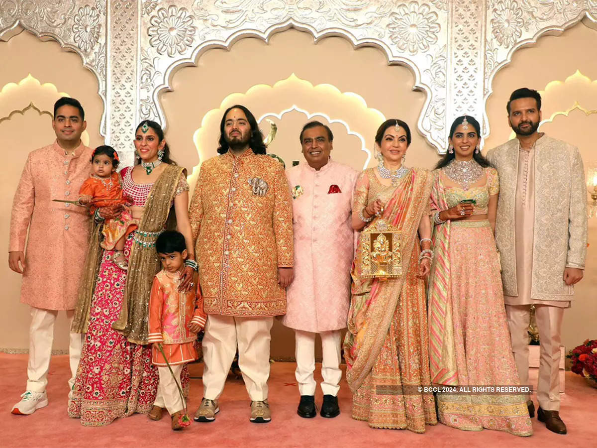 Joyous celebrations as the Ambani family unites in the grand wedding of Anant Ambani and Radhika Merchant