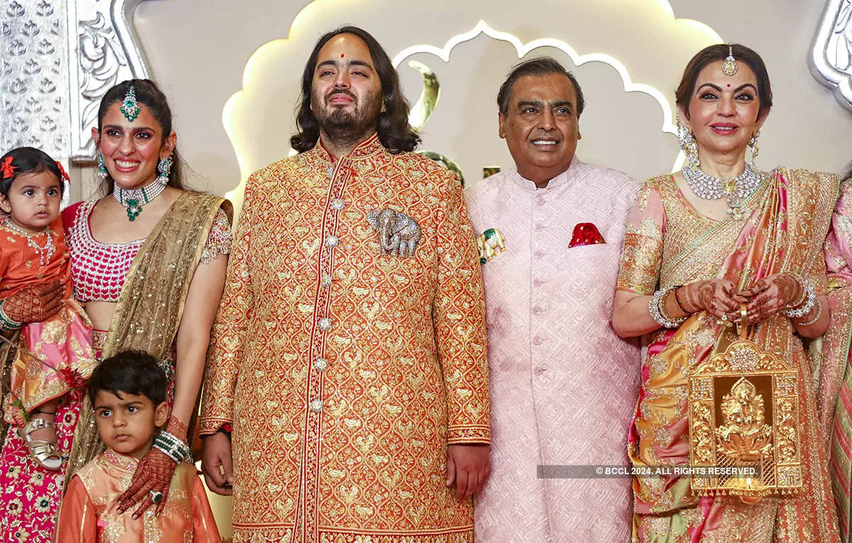 Joyous celebrations as the Ambani family unites in the grand wedding of Anant Ambani and Radhika Merchant