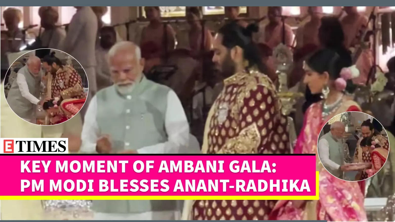 PM Modi Bestows Blessings On Anant and Radhika at Shubh Aashirwad ...