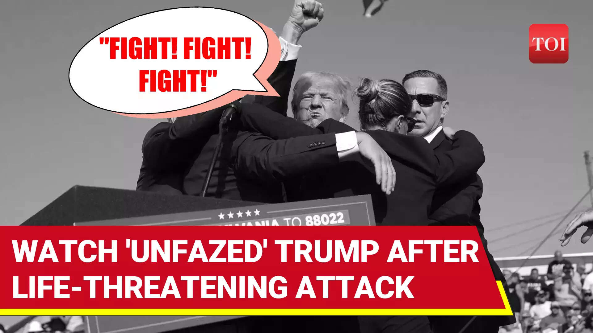 'True Fighter' Trump Looks For His Shoes, Pumps Fist With Bleeding Ear