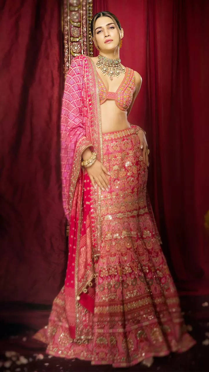 Kriti Sanon serves major ethnic outfit inspiration for wedding season in a pink lehenga Times of India