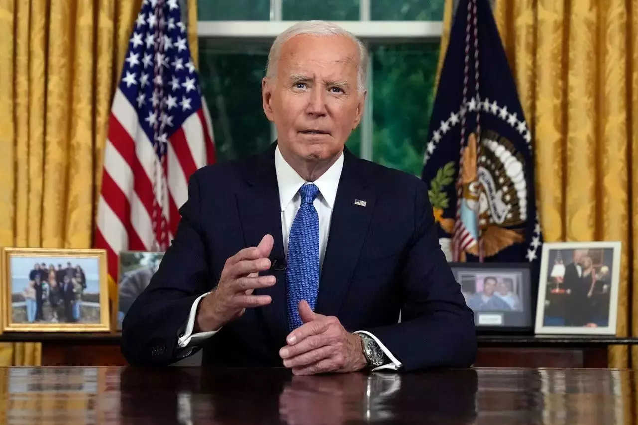 9. Biden gives an emotional speech from the Oval office