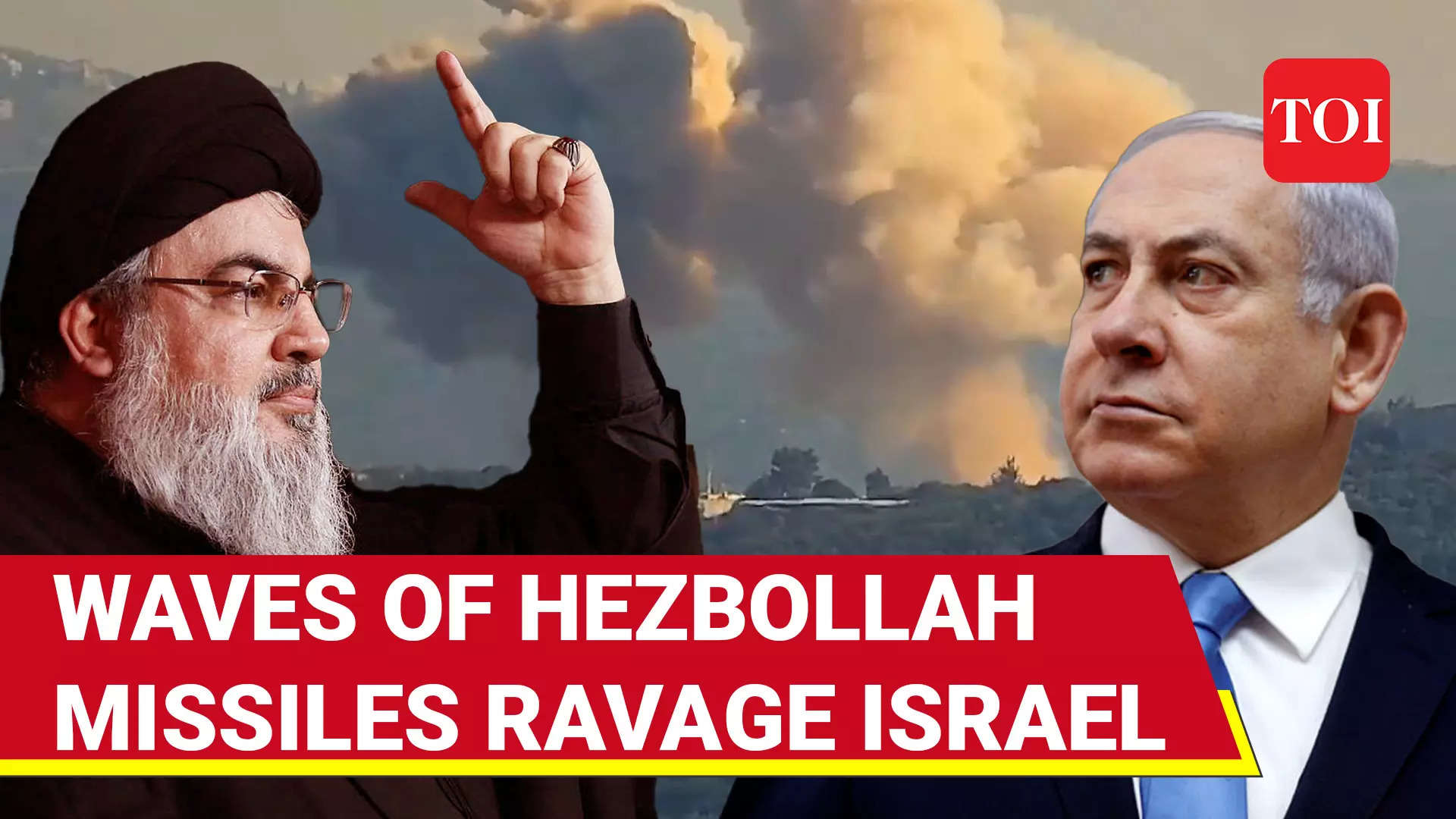 Hezbollah's Monstrous 55-Missile Attack On Israel; Heavy Fires & Panic ...