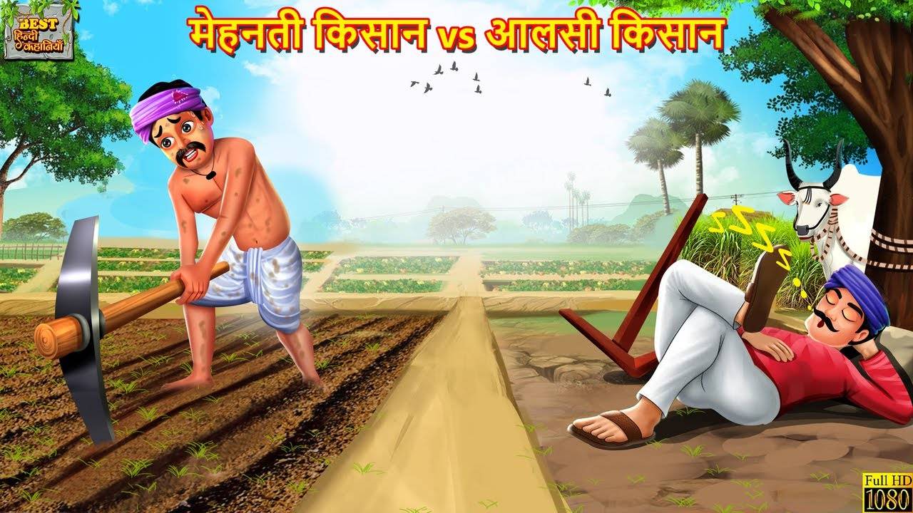 Watch Latest Children Hindi Story 'Mehnati Kisan Vs Aalsi Kisan' For Kids - Check Out Kids Nursery Rhymes And Baby Songs In Hindi