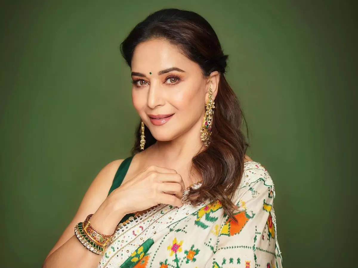 In Pics: Madhuri Dixit's unmissable elegance shines in a white Patola saree