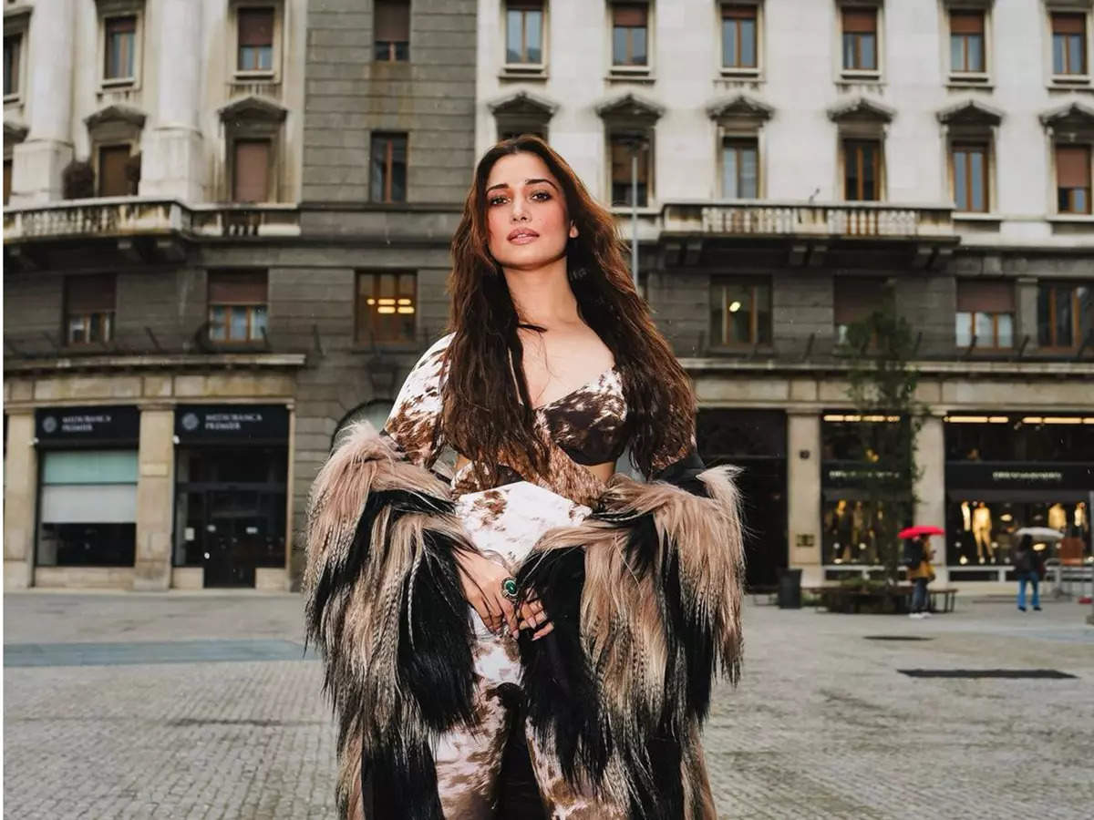 Tamannaah Bhatia turns heads in bold animal print and furry ensemble, see pics