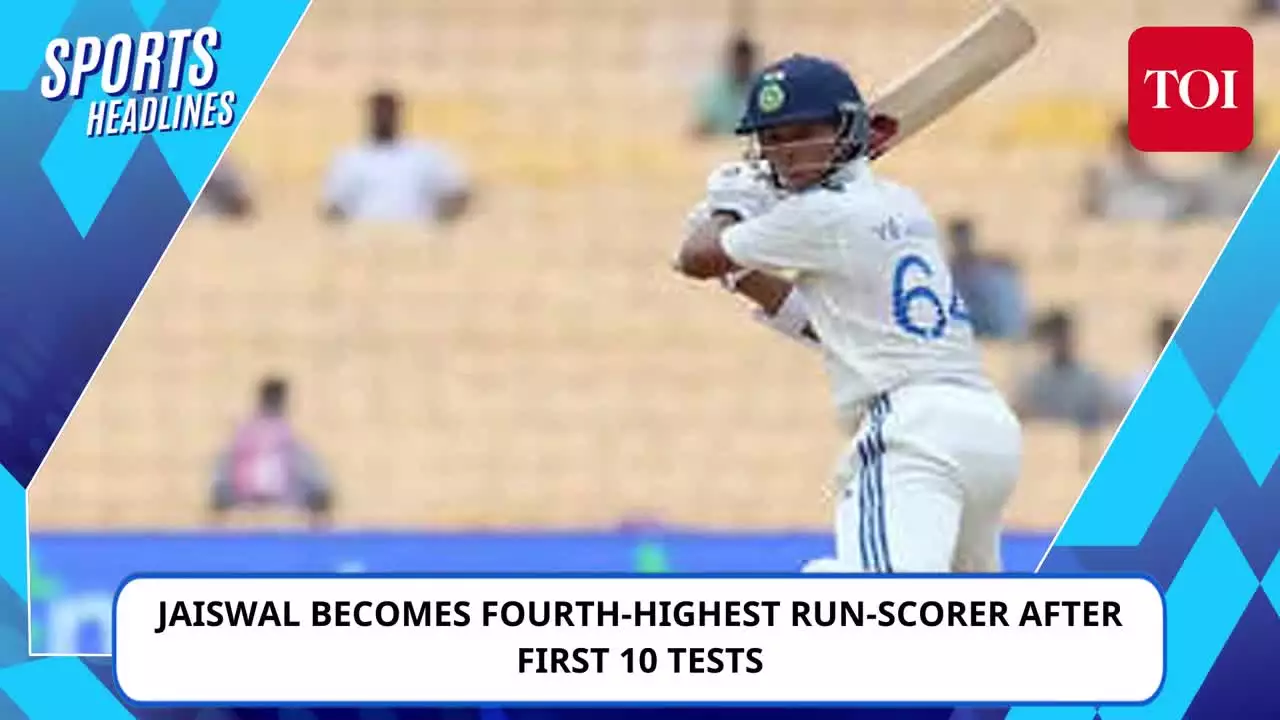 Yashasvi Jaiswal becomes India batter with most runs after first 10 Tests