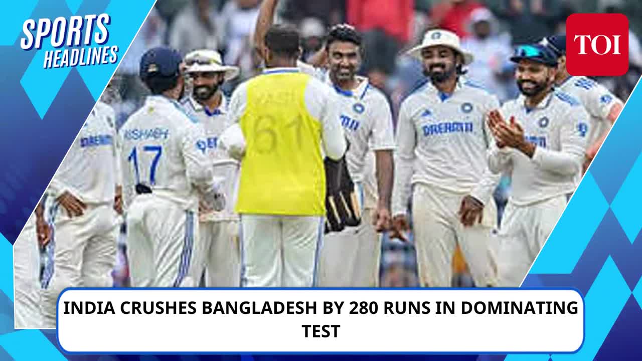 India thrash Bangladesh by 280 runs in Chennai Test