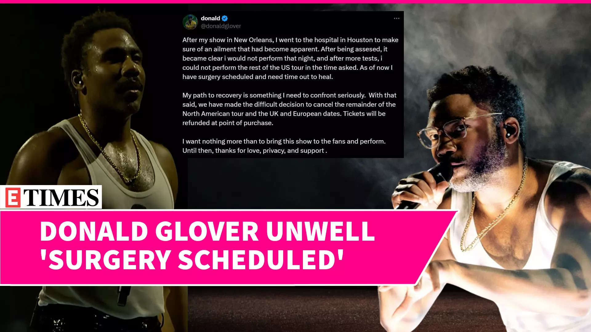 Donald Glover Pulls the Plug on 2024 Tour After Health Concerns